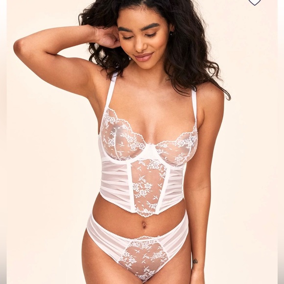 Adore Me Sheer White Lingerie Set - Picture 2 of 3